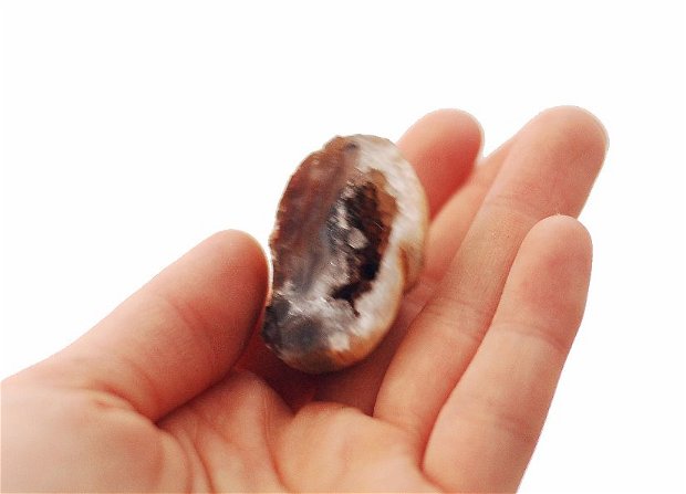Mini geoda agata  & quartz druzy - Pestera de cristale