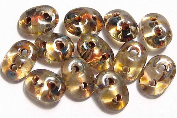Margele din sticla, Superduo, Crystal - Picasso-T00030