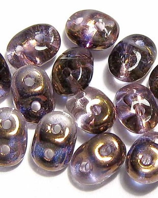 Margele din sticla, Superduo, Luster Bronze 1/2 - Rosaline