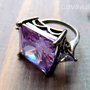 Inel argint&cristale mov/lila LAVANDER