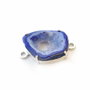 Conector cu agata druzy  albastru movuliu  in rama argintata