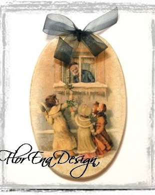 D0148 # Iata vin colindatorii.... - decoratiune pe lemn