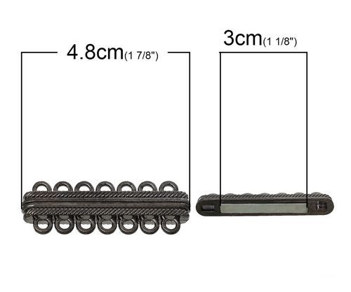 6549 - (1set) Inchizatoare magnetica, gun metal, multisir, 7 randuri