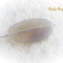 Pandantiv oval din agata gri aprox 5x22x37 mm