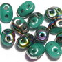 Margele din sticla, Superduo, Vitral - Green Turquoise
