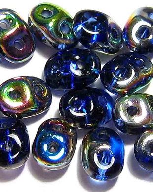 Margele din sticla, Superduo, Vitral - Sapphire