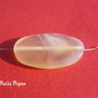 Pandantiv oval din agata alb - bej aprox 5x20x33 mm