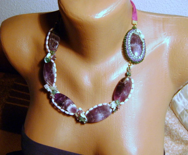 Pasione tarzie / colier ametist natural oval