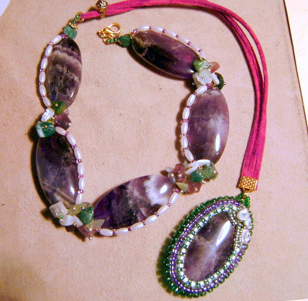 Pasione tarzie / colier ametist natural oval