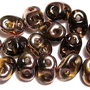 Margele din sticla, Superduo, smoke topaz capri