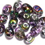 Margele din sticla, Superduo, Crystal Magic Violet-Grey