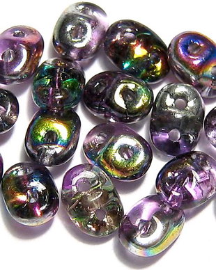 Margele din sticla, Superduo, Crystal Magic Violet-Grey-95500CR