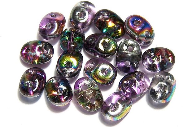 Margele din sticla, Superduo, Crystal Magic Violet-Grey-95500CR
