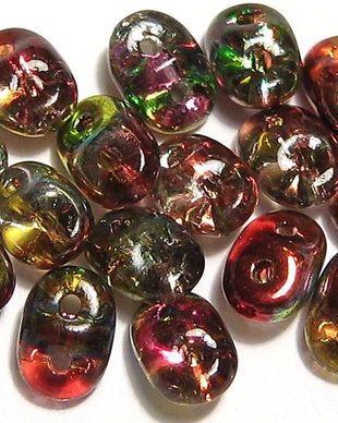 Margele din sticla, Superduo, Crystal Magic Red-Yellow-95600CR
