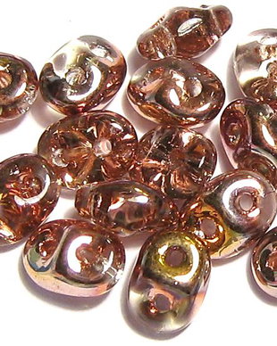 Margele din sticla, Superduo, Rosaline - Capri Gold