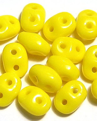 Margele din sticla, Superduo, Opaque Yellow
