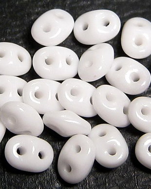 Margele din sticla, Superduo, Opaque White