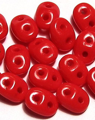 Margele din sticla, Superduo, Opaque Red