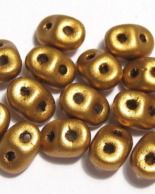 Margele din sticla, Superduo, Matte Metallic Goldenrod