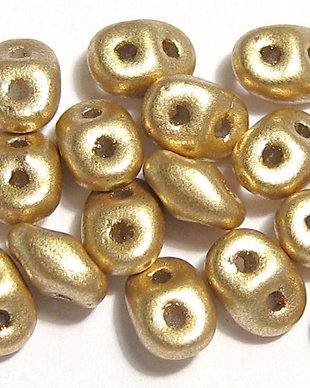 Margele din sticla, Superduo, Matte Metallic Flax