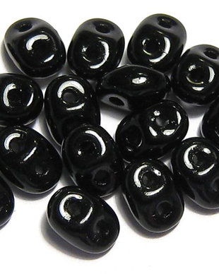Margele din sticla, Superduo, Jet (negre)