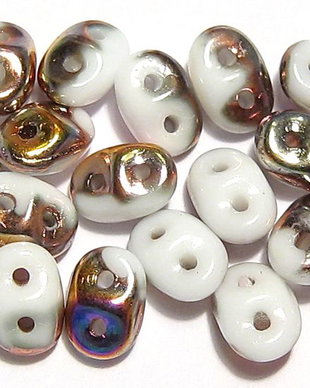 Margele din sticla, Superduo, White Sliperit-29500