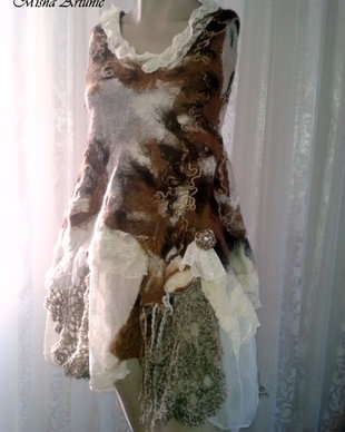 vandut Sarafan impaslit cu elemente crosetatae - Shabby Chic