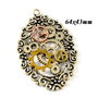 6551 - Pandantiv steampunk, mecanisme ceas, oval dantelat REZERVAT