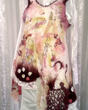 Vândut Sarafan Bohemia Shabby Chic Girl, impaslit, crosetat