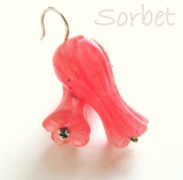 Cercei flori sculptate cuart SORBET