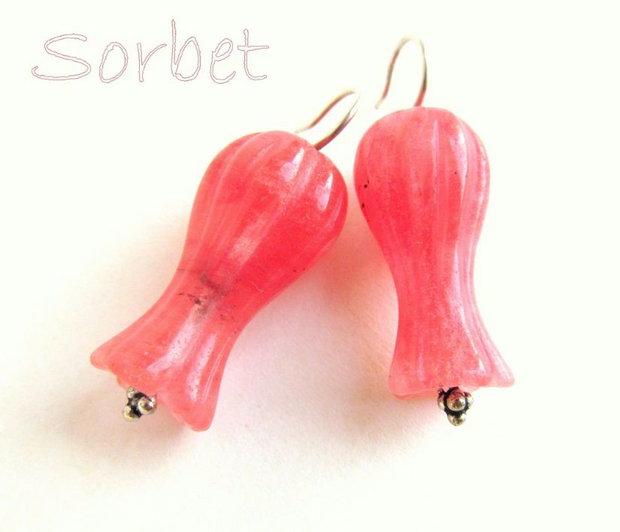 Cercei flori sculptate cuart SORBET