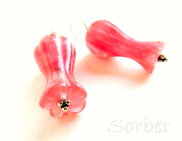 Cercei flori sculptate cuart SORBET