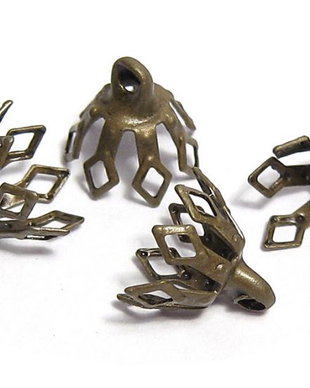 Capacel metalic, antic bronz, 7x8 mm