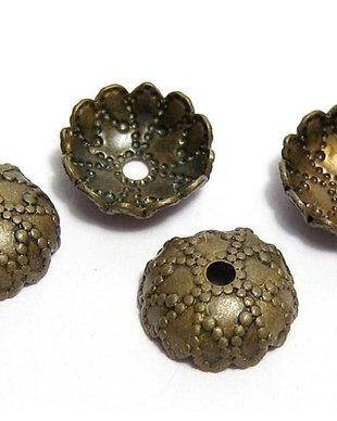 Capacel metalic, antic bronz, 7.5x2.5 mm