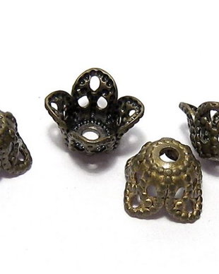 Capacel metalic, antic bronz, 6.5x4 mm