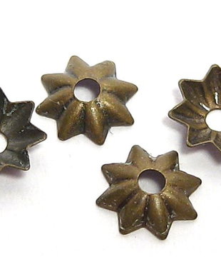 Capacel metalic, antic bronz, 4x5 mm - 10 bucati