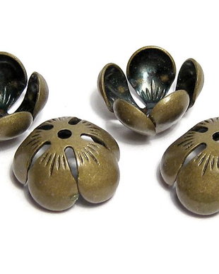 Capacel metalic, antic bronz, 13x6 mm