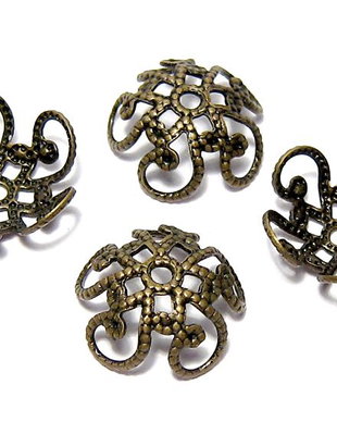 Capacel metalic, antic bronz, 11x4 mm