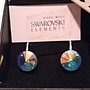 Cercei argint cu piatra Swarovski Rivoli 11 mm Crystal AB