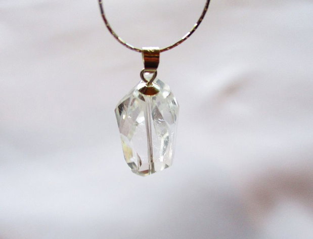 Colier argint cu pandantiv cuart cristal mare "Solitar"