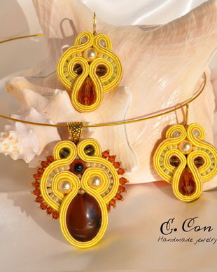Set pandantiv şi cercei soutache