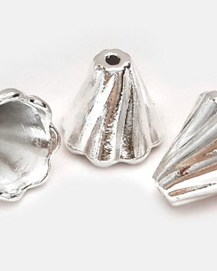 Capacel metalic, argintiu, 13x12 mm