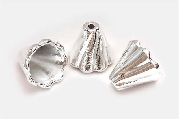 Capacel metalic, argintiu, 13x12 mm