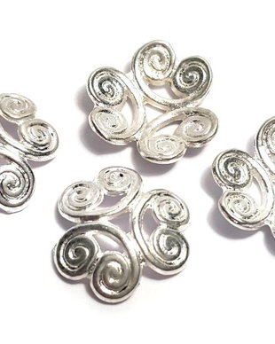 Capacel metalic, argintiu, 12x4 mm