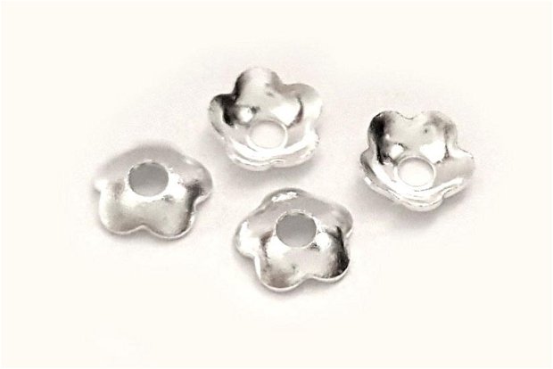 Capacel metalic, argintiu, 4x1.5 mm - 10 bucati