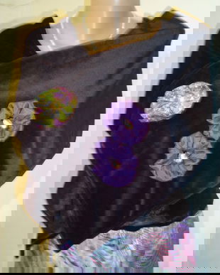 Sal din catifea cu aplicatii florale