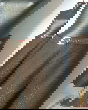 FUSTA MIDI STOFA LANA FIARTA MARON BRUMA