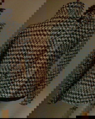 SACOU STOFA LANA TESUTA NEGRU GRI