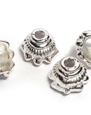 Capacel metalic, argintiu, 7x5 mm