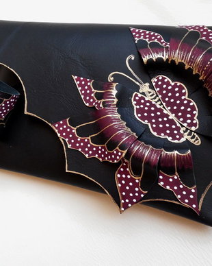 bratara handmade unicat- Maroon Butterfly
